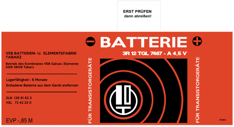 Read more about the article VEB battery label